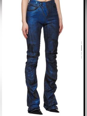 Ottolinger Black & Blue Drape Denim Jeans